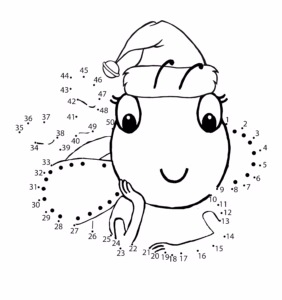 Christine's Magical Garden - Activities For Kids - Join-The-Dots - Buzzy with Christmas Hat 2